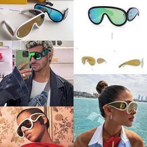 Marco de fotos Gafas de sol de gran tamaño mujer marca de lujo lente todo en uno 40108 Protección UV saccoche gafas de sol de diseñador hombres cuero caja original
