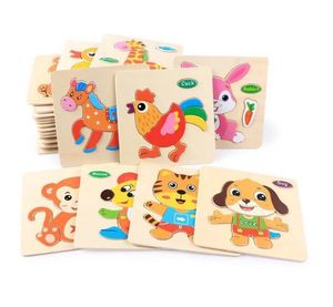 Photo Jigsaw Jouets pour bébés Puzzles 3D Jouets éducatifs pour enfants Blocs de construction Jouet en bois Puzzle Artisanat Animaux Jouets sensoriels pour bébés