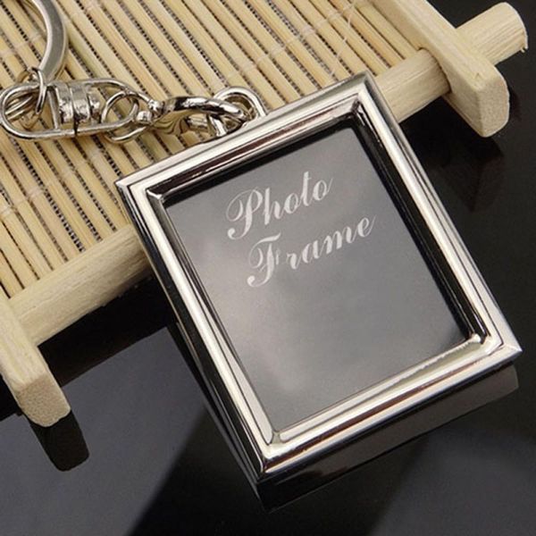 Photo Keychain Mini Creative Metal Alloy Heart Square Round INSERT OVAL PHOTO PHOTO PATURE Cadre de clés Cadre photo Cadre de photo