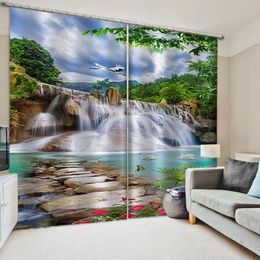 Foto naturaleza paisaje cascada cortina 3D ventana cortinas para sala de estar dormitorio 3d cortina tela