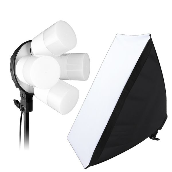 Photo Studio 4pc LED 15W Softbox Kit Kit d'éclairage photographique Caméra Photo Accessoires 1pc Light Stand 1pc Softbox pour la prise de vue