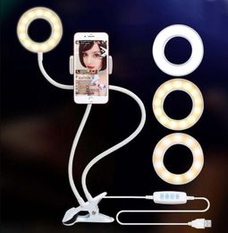 Foto Studio Selfie LED -ringlicht met mobiele telefoon mobiele houder voor YouTube live stream make -up cameramamp voor iPhone Android