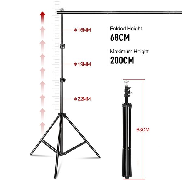 Photo Video Studio Backdrop Fondo Stand Photografía Muslin Fondos Sistema de soporte de marco de lona con bolsa de transporte