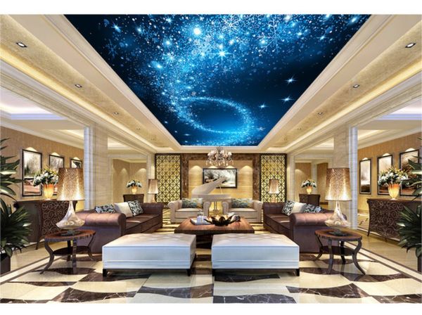 Photo Papier peint Salon Chambre à coucher KTV Plafond Murales Fond d'écran Nuit Sky Star Star Plafond Mural