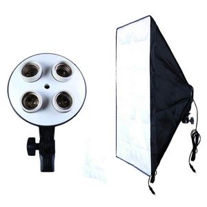 Freeshipping Fotoapparatuur Fotostudio Softbox Kit Video Vier-afgedekte Lamphouder Verlichting 50*70 cm Softbox Foto Box Nbjds