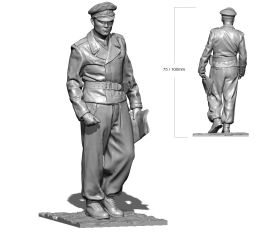 Photographie 1/24 75 mm 1/18 100 mm modèle de résine de la Seconde Guerre mondiale Commandant allemand 3d Figure impaint non couleur rw073