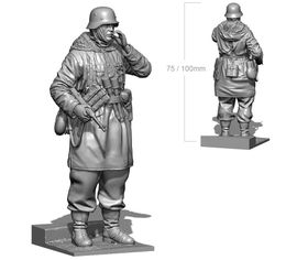 Photographie 1/24 75 mm 1/18 100 mm modèle de résine Soldat allemand 3D Figure imphénante sans couleur RW040