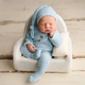 Photographie 2pcs Baby Raiper Hat Set Newborn Photography accessoires costume kit de chapeau de body