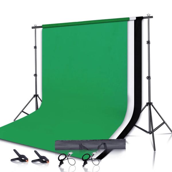 Témères du kit de support de fond de photographie Système de support avec support réglable pour photo studio chromakey green écran