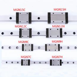 Photographie Guide de rail linéaire Mini MGN7 MGN9 MGN12 MGN15 100 mm 200 mm 350 mm Bloc MR7 MR9 MR12 MR15 Miniature chariot CNC CNC 3D imprimante