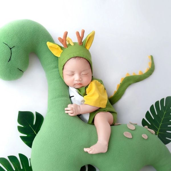 Fotografía Fotografía recién nacida Prop Baby Dragon Dragon Sombrero de felpa Juego de mamel