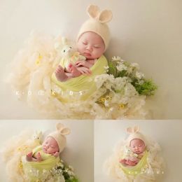 Photographie Newborn Photography Accessoires pour bébé fille lapin Hat d'oreille Doll Wrap Baby Photo Shoot Accessoires Bebes Accesorios Recien Nacido