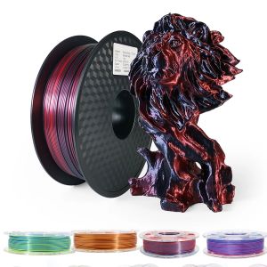 Fotografie Twotone 3D Printer Filament PLA 250G Duotone 1,75 mm voor 3D Printing Magic Redblue Blackred Blackred Two Colors Silklike Materiaal