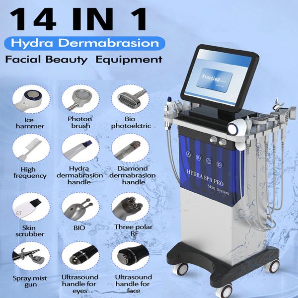 Photon Brush Élimination des points blancs Rajeunissement de la peau Hydra Microdermabrasion Machine de nettoyage du visage Eau Oxygen Jet Peel Diamond Dermabrasion Device