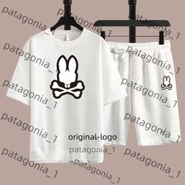 Physcho Bunny Brand Mens T-shirts Psyco Bunny Shirt Patroon Top Katoen Kort Mouw T-shirt Afdruk Psychologisch Bunny Shirt Summer Mens Tee Luxury Designer 1918