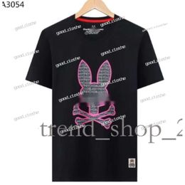Physcho Bunny Rabbit Polo T-shirt Designer T-shirt pour hommes Mode tendance USA High Street T-shirts à manches courtes Vêtements Streetwear Psychological Bunny Psyco Bunny 143