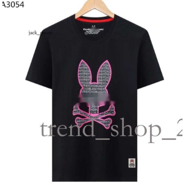 Physcho Bunny Rabbit Polo T-shirt Designer T-shirt pour hommes Mode tendance USA High Street T-shirts à manches courtes Vêtements Streetwear Psychological Bunny Psyco Bunny 816