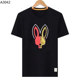 Physcho Bunny Summer Casual Bunny T-shirt Mens Womens Womens Skeleton Rabbit 2024 Men Shirt Fashion Designer Tshirt Short Man Sleeve Man Tops Taille M - 3XL 526