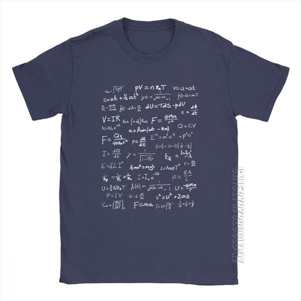 Physique Équation Science T-Shirt Hommes Math Nerd Homme T-shirt Drôle De Base T-shirts Ras Du Cou Pur Coton Vêtements D'été T-shirts 210707
