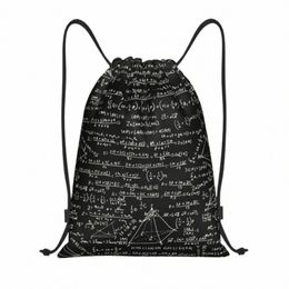 Natuurkunde Math Equatis Drawstring Backpack Bags Lichtgewicht Geek Mathematics Teacher Gym Sports Sackpack Sacks voor reizen A0VF#