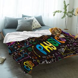 Physics Science Academic Algebra Formule Flannel Couverture pour le canapé de lit Portable Soft Fleece Lanc de lits en peluche drôles