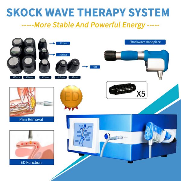 Physiothérapie Soins de santé Machine de thérapie par ondes de choc Pistolet de massage physique Soulagement de la douleur du dos Shockwave Ed Treatment206