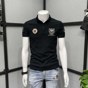 PI Shuai Polo Shirt Heren Korte Mouwen Zomermodemerk T-shirt Slim Fit 2022 Nieuwe high-end half mouwen Gedrukt Polo Neck T-shirt