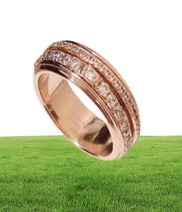 Piage Ring bezit series Rose Extreem 18K Gold Golde Sterling Silver Luxury Sieraden Roteerbare trouwmerk Designer Rings 1490092