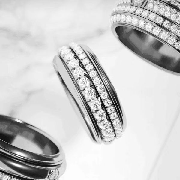 PIAGE bague possession série ROSE extrêmement plaqué or 18 carats en argent sterling bijoux de luxe rotatif mariage marque designer bagues diamants cadeaux haut de gamme