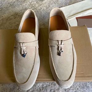 Piana zomer echte lederen loafers voor koppels casual suede kalf huid muller schoenen merk designer flats met doos