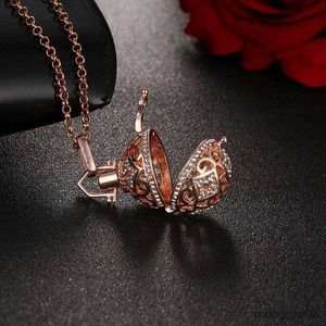 Piano Perles Conteneur Colliers Pour Femmes Motif Creux Incrusté Zircon Ouvrable Cou Chaîne Bijoux En Gros