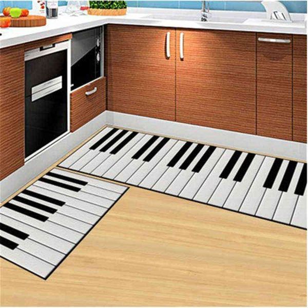 Piano Keys Mat Notes Pattern Home Puerta Puerta Colinas de Piedra Animal Piedra Impermeable Coloreado Alfombras Alfombras Cocina Decoración de Hogar Crafts 211109