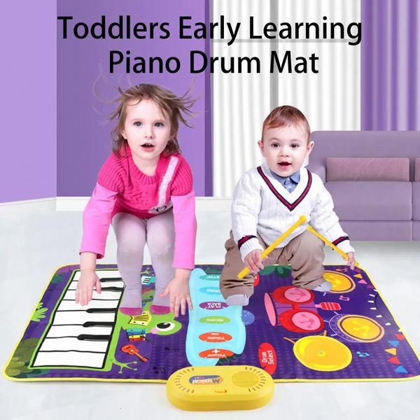 Tapete musical para piano, útil, múltiples modos, color brillante, para niños pequeños, teclado de suelo, tapete de baile, regalo para niños 240226