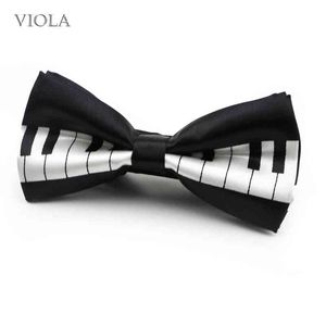 Piano Gedrukt Vlinder Polyester Gladde Bowtie Dames Mannen Muziek Party Prestaties Tuxedo Boogdas Cravat Shirt Accessoire Gift Y1229