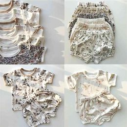 Piao Baby zomer kleding sets kunnen gebruiken als slaap sest of play pakken kinderen jongens meisjes t-shirt bloeiers outfit 210619