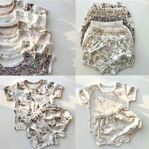 Los conjuntos de ropa de verano para bebés Piao se pueden usar como ropa para dormir o juegos para niños, niños, niñas, camiseta, bombachos, atuendo 210619