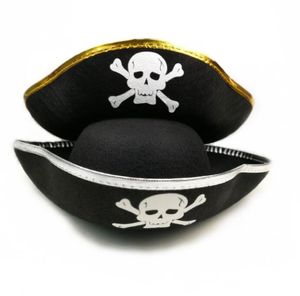 Piate Hat Buccaneer Accesorios de disfraces Niños Adultos Capitán Halloween Temática Juego de rol Props Gold Silver Trim