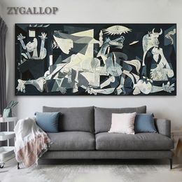 Picasso célèbre Art peintures Guernica impression sur toile Picasso reproduction d'œuvres d'art photos murales pour salon décoration de la maison