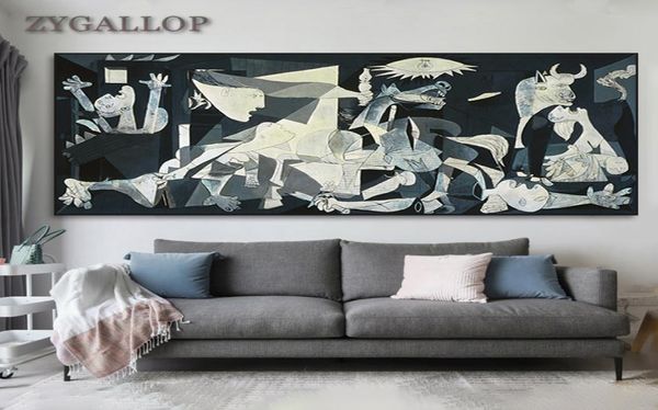 Picasso famosos pinturas de arte impresa Guernica en lienzo Picasso Picasso Reproducción de imágenes de pared para sala de estar Decoración del hogar7891624