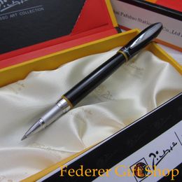 Picasso K907 Montmartre Stylo à bille noir brillant Anneau jaune Boîtier en métal Rollerball cadeau et boîte d'origine 2 stylos en option de couleur