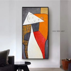 Peintures à l'huile de Picasso sur toile célèbres reproductions d'art abstrait affiches murales et faites à la main pour décor de salon sans cadre 210310