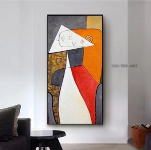 Peintures à l'huile de Picasso sur toile, reproductions d'art abstrait célèbres, affiches murales et faites à la main pour décor de salon, sans cadre 2103102116689