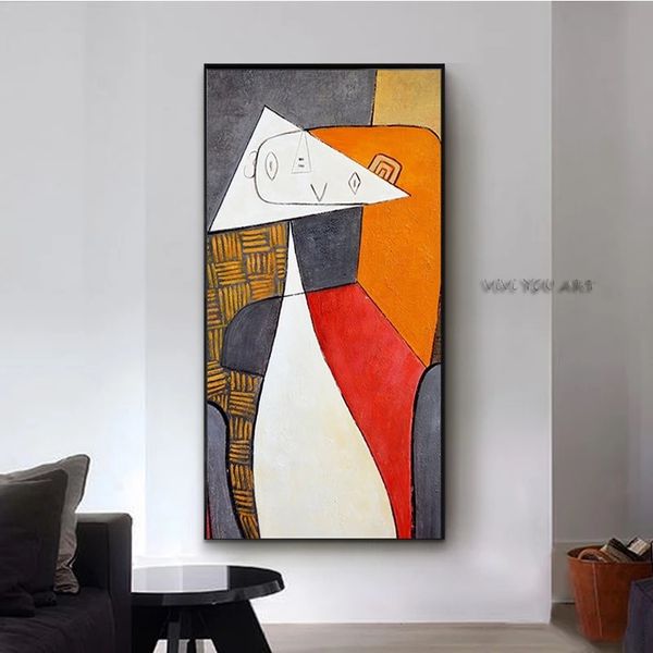 Picasso Pinturas al óleo sobre lienzo Famosas reproducciones de arte abstracto Pósteres de pared y hechos a mano para la decoración de la sala de estar Sin marco 210310