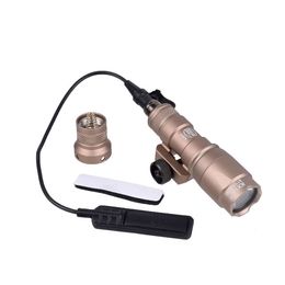 Picatinny Rail táctico M300 M300C Scout Light interruptor trasero remoto para Rifle linterna AR15 M4 HK416 caza Fit 20mm Rail-Tan