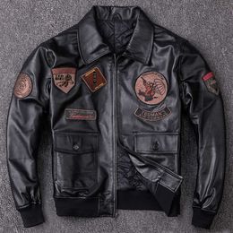Recogiendo fugas, chaqueta de cuero de piel de oveja Pilot G1 de precio especial, traje de motocicleta para hombres con chaqueta de algodón