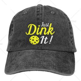 Pickleball simplemente Dink It Impresión de la gorra de béisbol para hombres Mujeres Ajustable Pickle Ball Hat Unisex Casual Denim Cap 240415