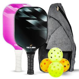 Pundle pundle paddle set usapa approuvé le graphite de 2 raquettes de tennis 4 balles Sports Beach Racquet 240419