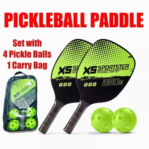 Pickleball Paddles lichtgewicht pickleball set met draagbare draagtas 4 ballen draagbaar voor binnen buitenoefening 240508