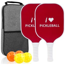 Pagayons de pickleball ensemble de 2 raquettes de pickleball ensemble 4 balles en fibre de verre pagnières à balle de cricket usapa pour hommes femmes 240425