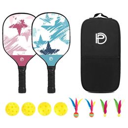 Pandes de pickleball Set Ultralight Portable Glass Fiber Racket Party Interaction Beach Tennis Racket Racquet Sport Equipment 240507